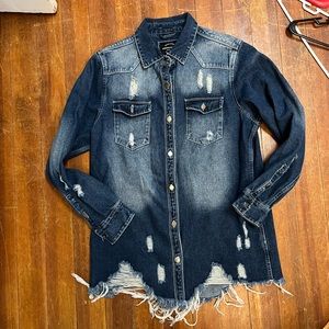 BNWOT American Bazi Long denim shacket